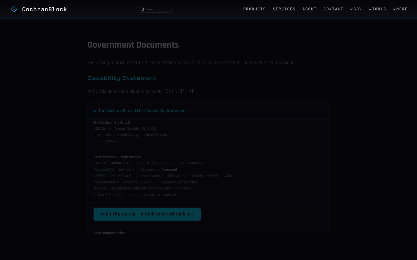 GovDocs page